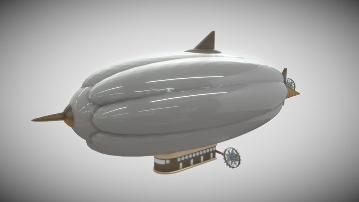 Steampunk Airship 3D Model