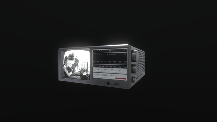 Old 80's mini and Portable TV 3D Model