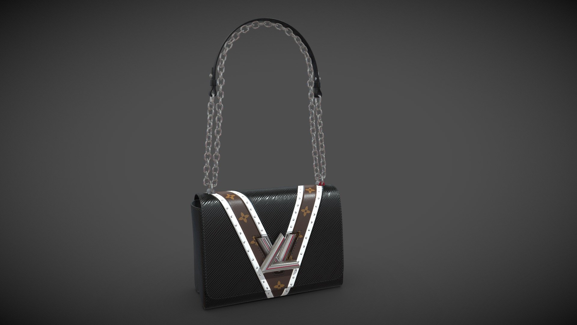 Louis Vuitton Bag Twist Green Cream Epi Leather 3D model
