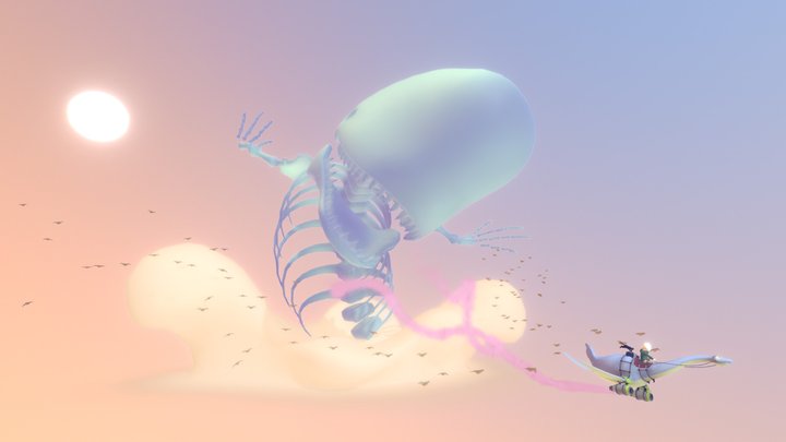Flying Girl 3D Model
