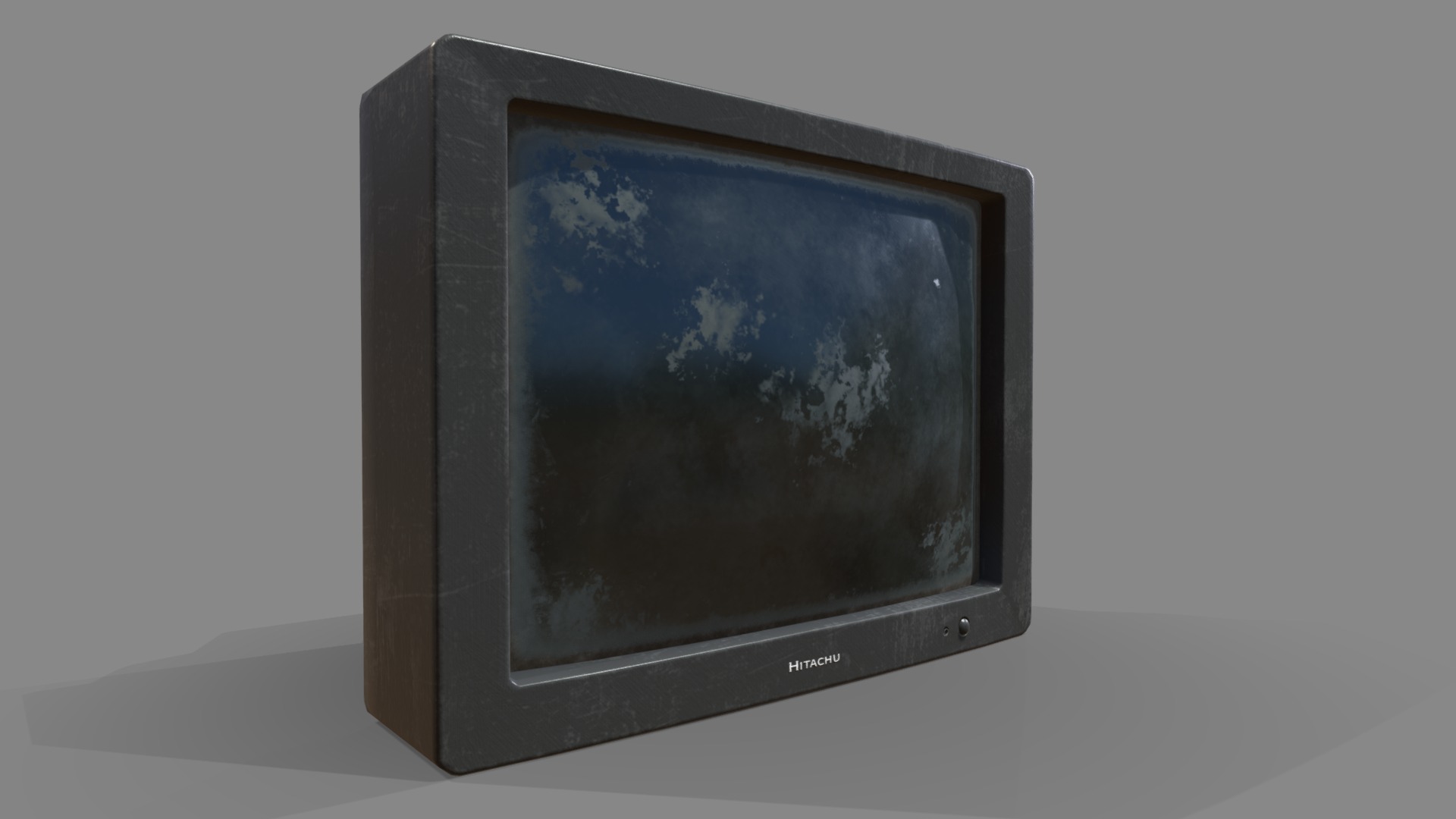 3D model Tv - This is a 3D model of the Tv. The 3D model is about a black television on a white surface.