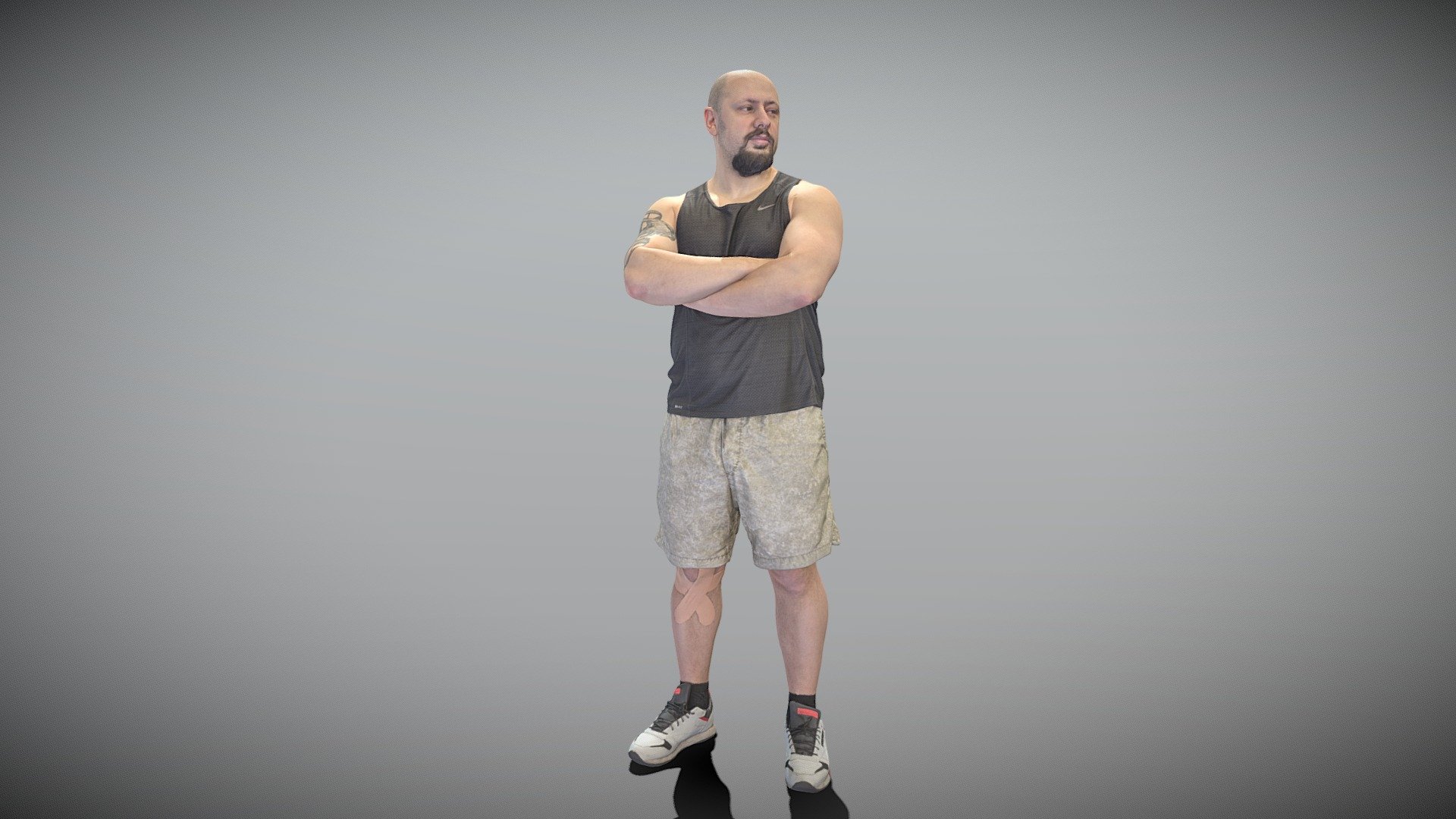 Strong man with crossed arms 389 Buy Royalty Free 3D model by