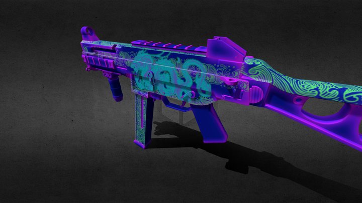UMP-45 | Neon Dragon 3D Model