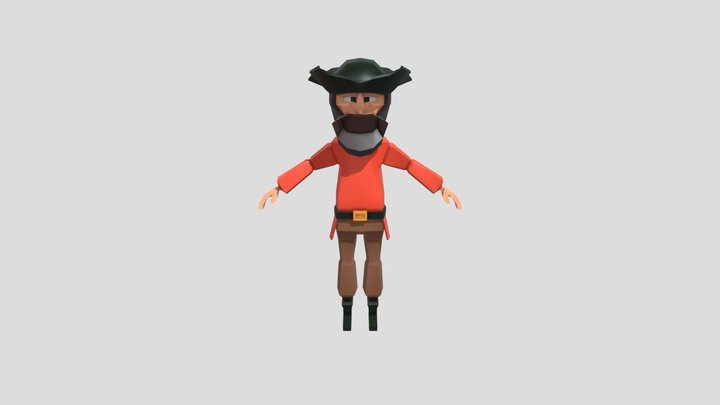 Low Poly Pirate Character 3D Model
