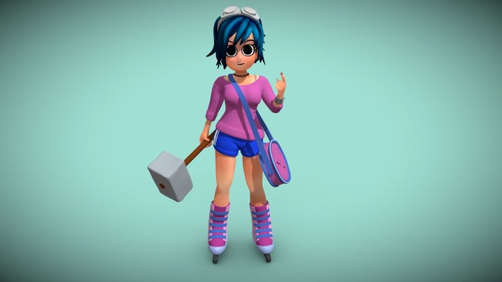 Ramona Flowers Fan Art 3D Model