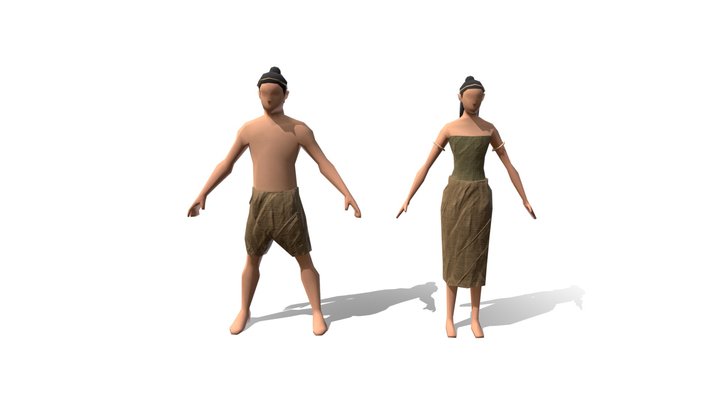 Low Poly Traditional Indonesian Locals NPC 3D Model