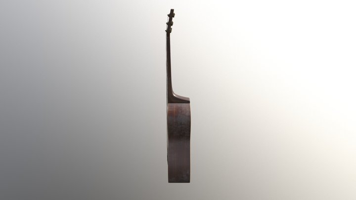 Old dusty accoustic guitar 3D Model