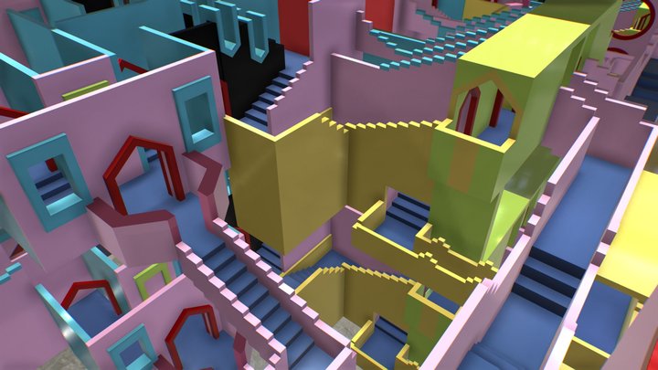 Squid Game Connected Stairs Map Model 3D Model