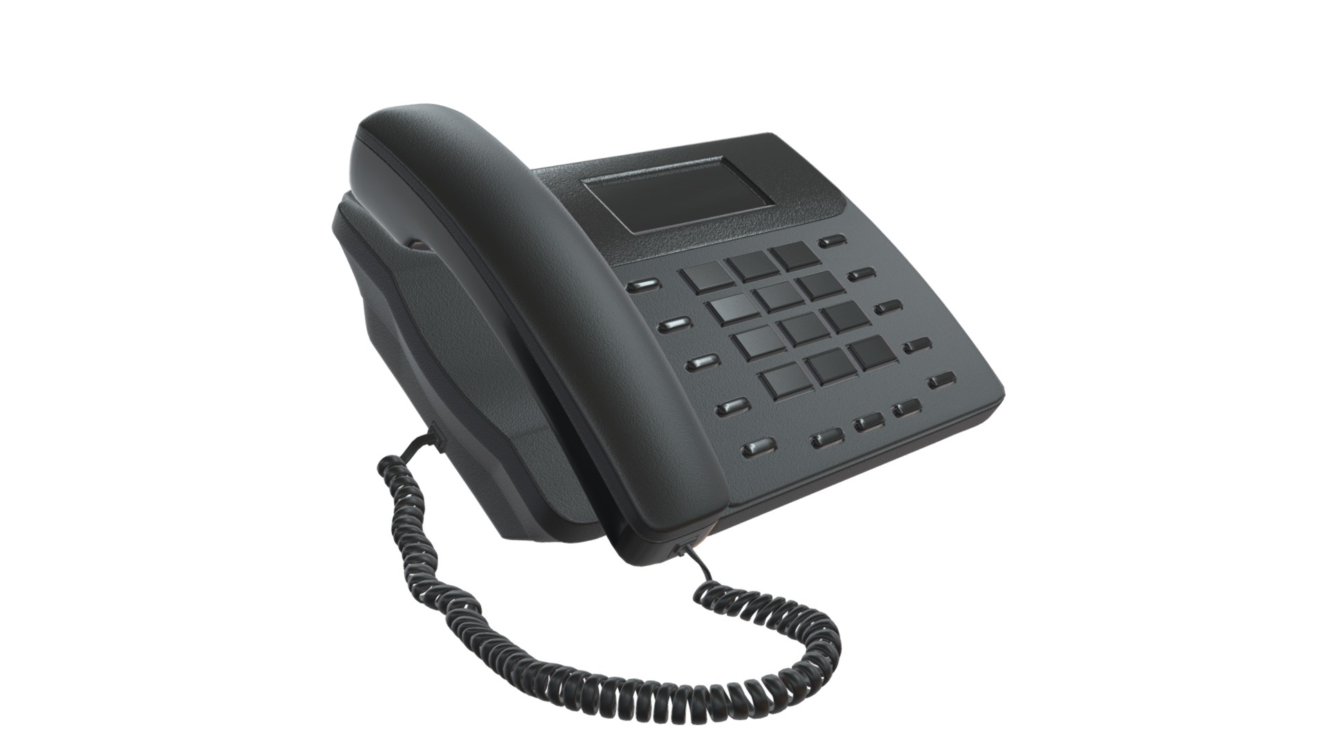 3D model Office button phone - This is a 3D model of the Office button phone. The 3D model is about a black computer mouse.
