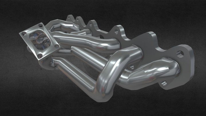 2jz engine exhaust collector 3D Model