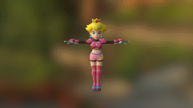 Wii - Mario Strikers Charged - Peach 3D Model