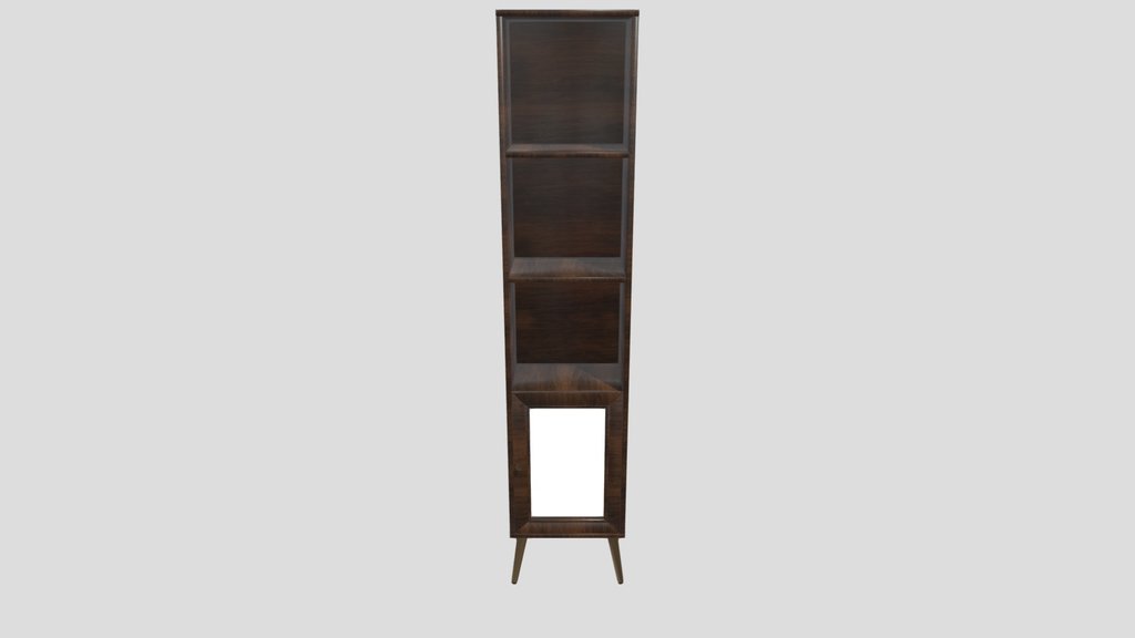 Wood And Rattan Bookshelf