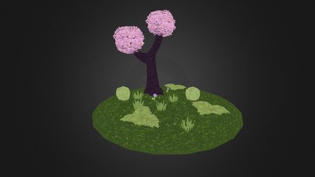 Hand painted vegetation 3D Model