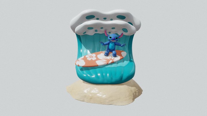 Stitch Surfing - Lilo and Stitch 3D Model