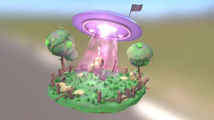 Cowpture by Night 3D Model