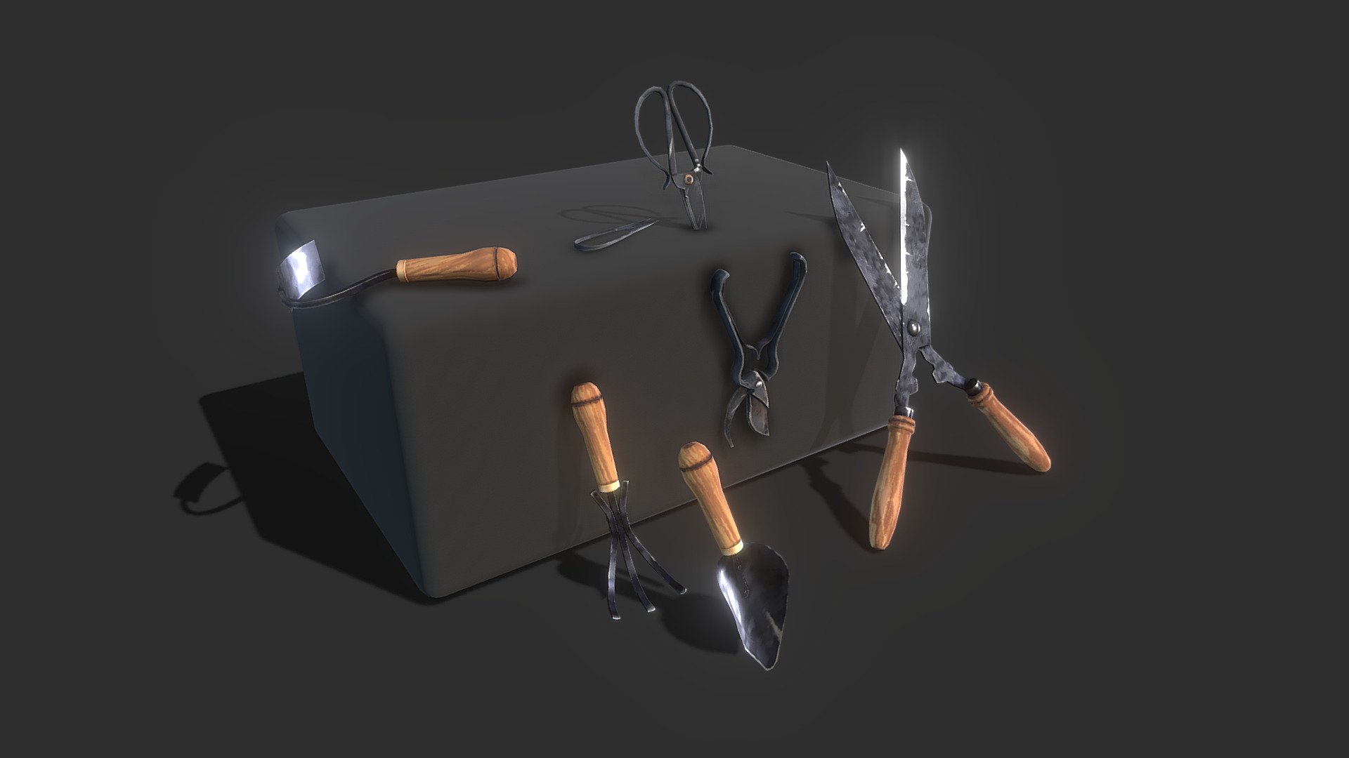 Vintage Gardening Pack - Part One (Small Tools) - Buy Royalty Free 3D ...