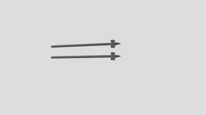 Twin Braids with Bows 3D Model