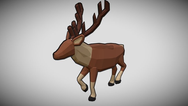 Low Poly Deer 3D Model