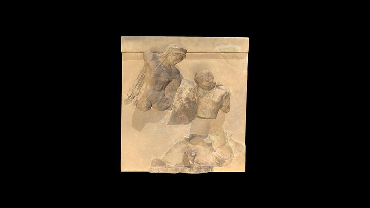 Athenian Treasury Metope 08 - Theseus & Antiope 3D Model