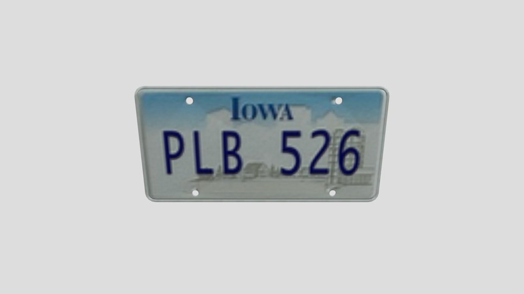 Iowa Licence Plate Pl