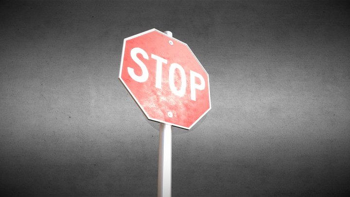 Stop Road Sign (From American Road Sign Pack) 3D Model