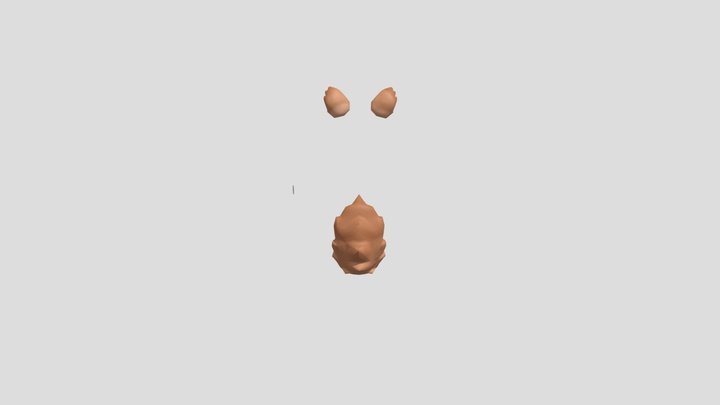 Brown wolf ears 3D Model