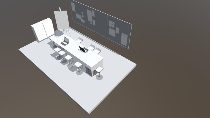 A Shared Communal Work Area 3D Model
