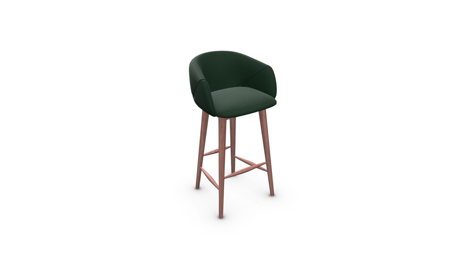 Lule Bar Stool, Pine Green Velvet