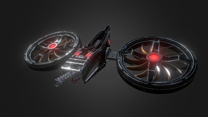 Combat-Drone Animated 3D Model