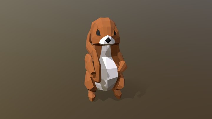 Low poly Rabbit 3D Model