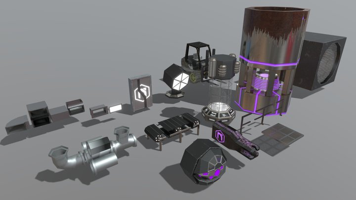 Various Game Assets 3D Model