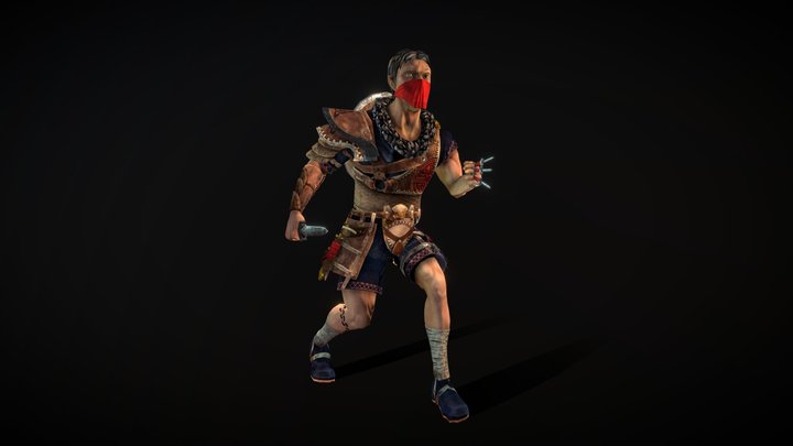 Low-poly Armed Guard 3D Model