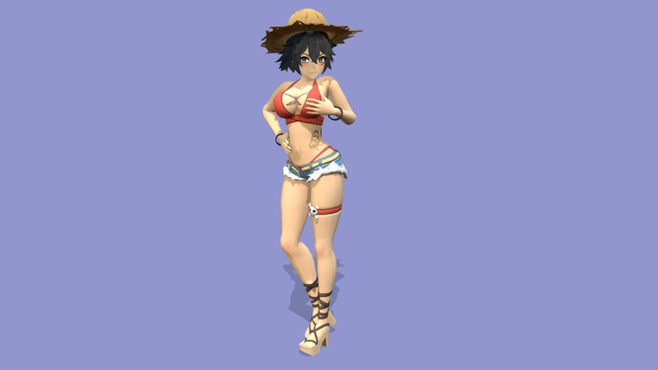 Flufy fan art - one piece 3D Model