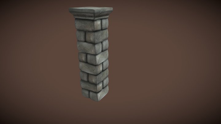 Column Stylized Low-poly 3D model 3D Model