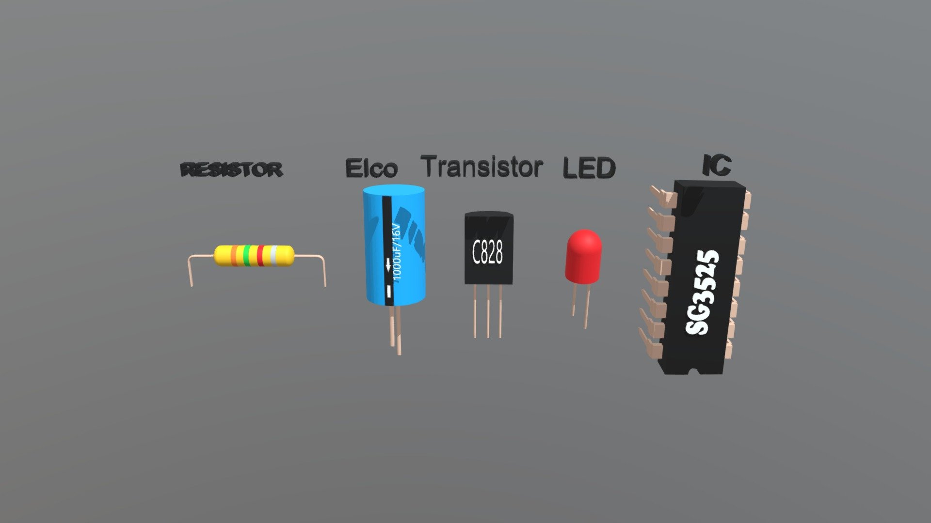 Komponen Elektronika Download Free 3d Model By Bangkarzo 9816842