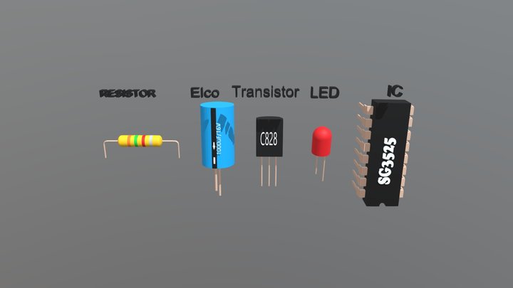 Komponen Elektronika 3D Model