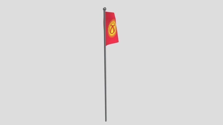Kyrgyzstan Flag 3D Model