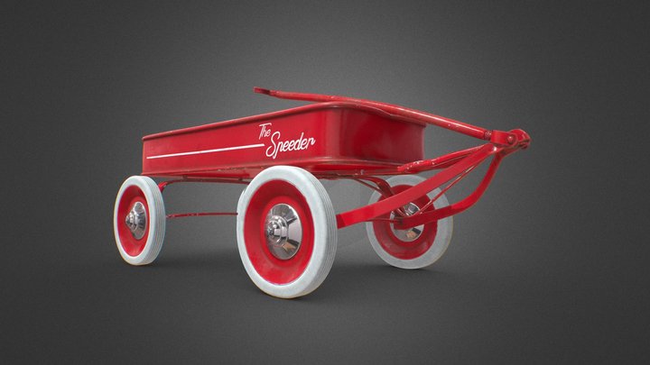 Retro Kid Wagon 3D Model