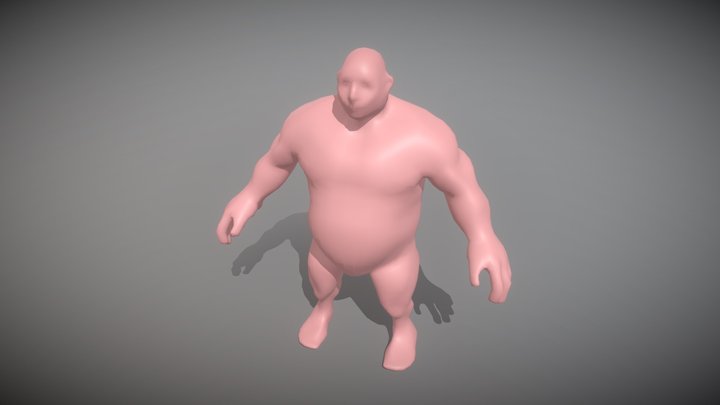 Basemesh Fat Guy Character 3D Model