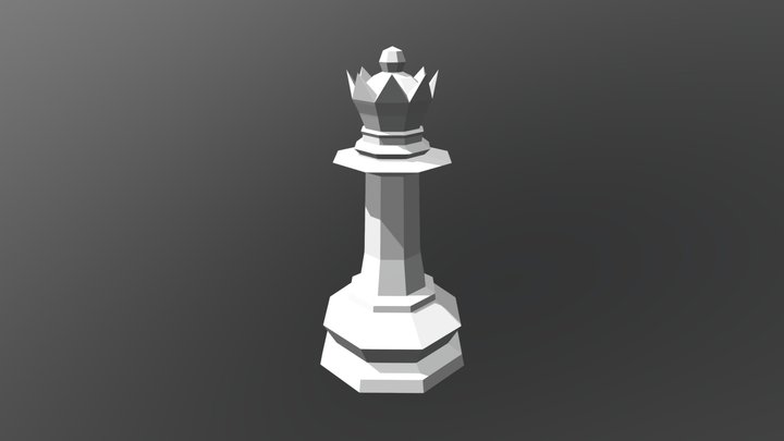 Low Poly Queen - Chess Set 3D Model