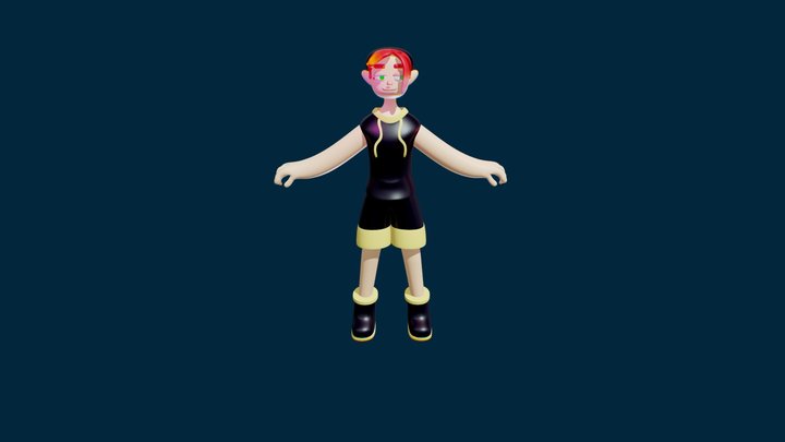 Rei original character made in blender 3D Model