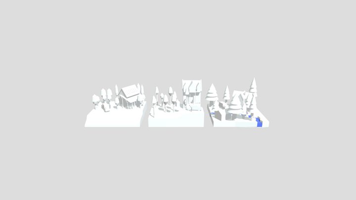 Forest Loner - Diorama and House blockout 3D Model