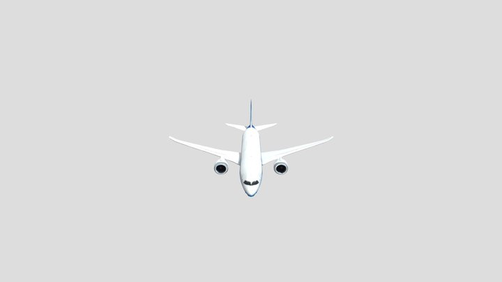 Commercial passenger airplane in flight 3D Model
