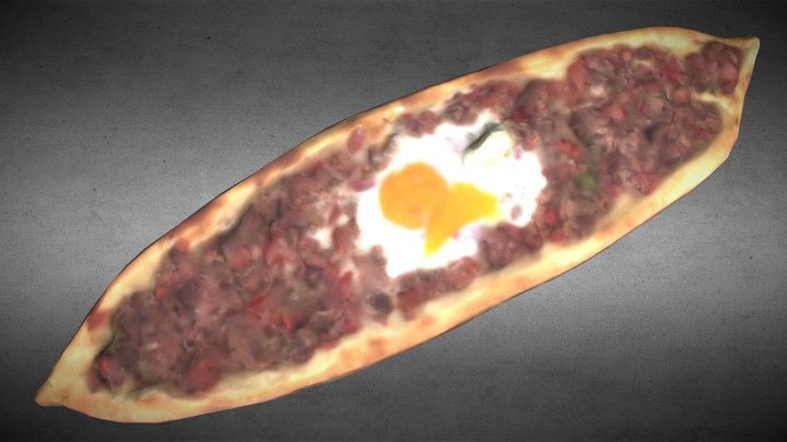 Pide Turkish pizza (Kuşbaşı Yumurta) 3D Model