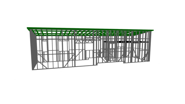 10' x 38' Shed Roof 3D Model
