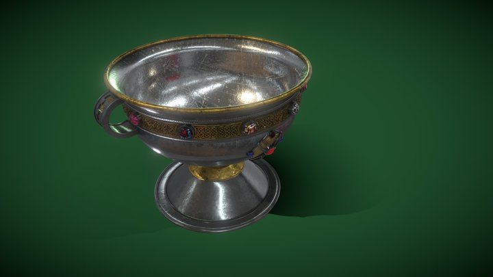 MEDIEVAL SILVER AND GOLD CHALICE CUP 3D Model