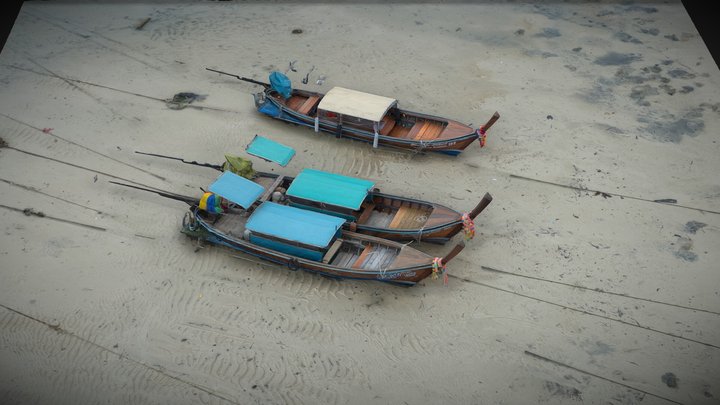 Long tail boat at beach – Kostenloses 3D-Modell STL