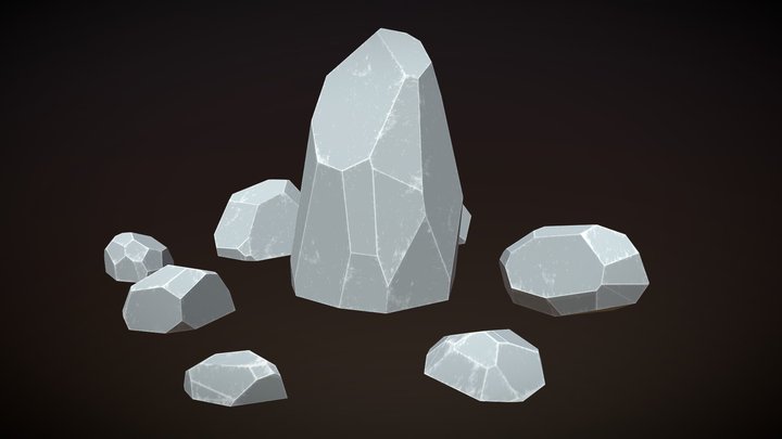 Low Poly Rocks 3D Model