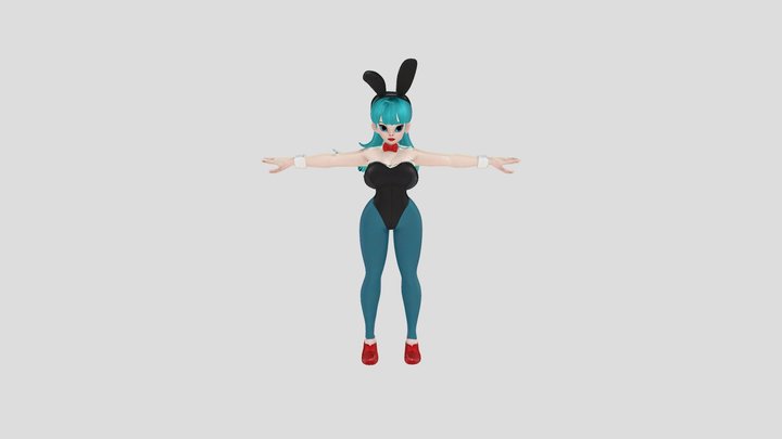 Anime Bunny Character 3D Model