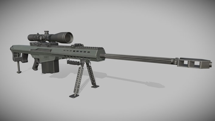 Sniper Rifle - Barrett M82A1 3D Model